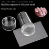 Timbro trasparente per nail art da 2,8 cm con coperchio e raschietto - Strumento per stampa unghie alla francese