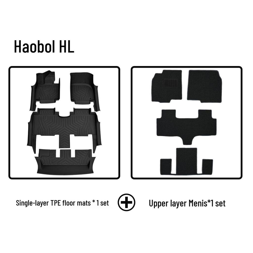 Odorless Eco-Friendly TPE Car Floor Mats for GAC AION HL with Door Sill Coverage