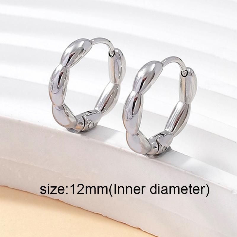 1 Pair Multi Style Non-fading Small Round Hoop Earrings For Men Women Stainless Steel Gothic Retro Ear Ring Ear Buckle Jewelry
