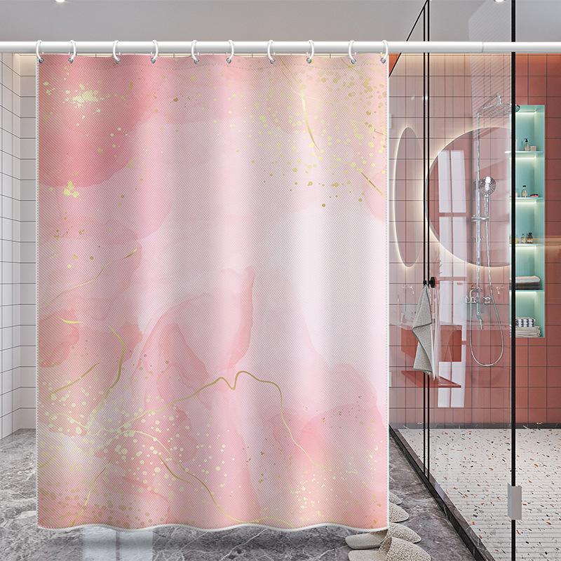 Bathroom Thickened Waterproof Curtain Mildew Proof Shower Curtain Shower Partition Curtain Shower Curtain Bathroom Curtain Free Perforation
