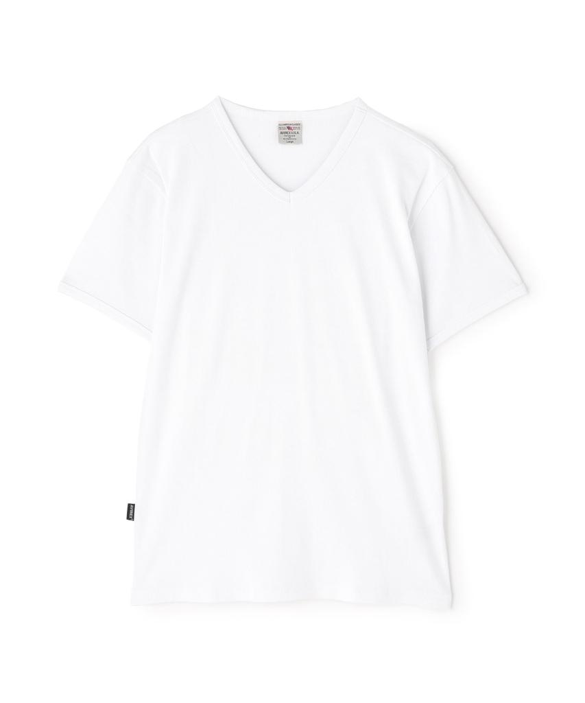 AVIREX DAILY RIB V-NECK TEE 6143501 men's S white