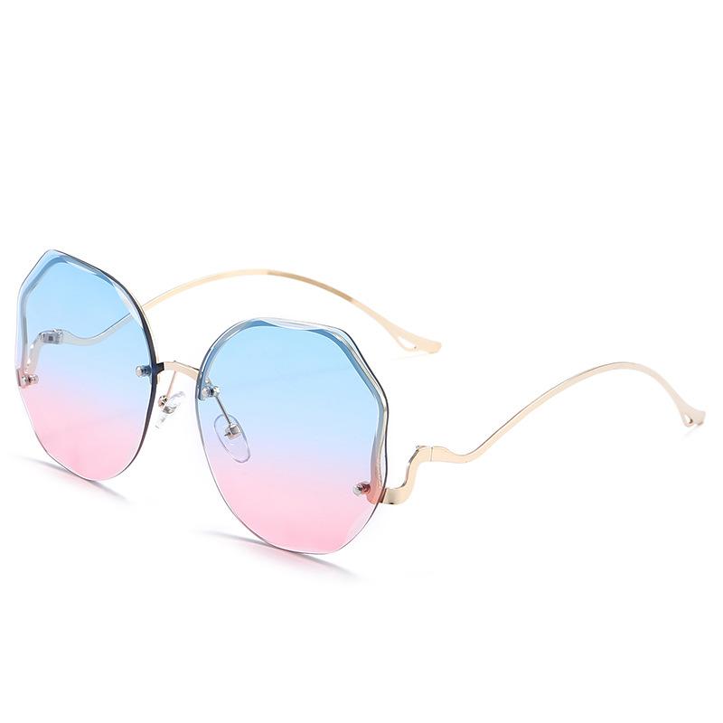 Frameless Trimmed Sunglasses Trend Ocean Piece Gradual Change Sunglasses Butterfly Flower Sunglasses