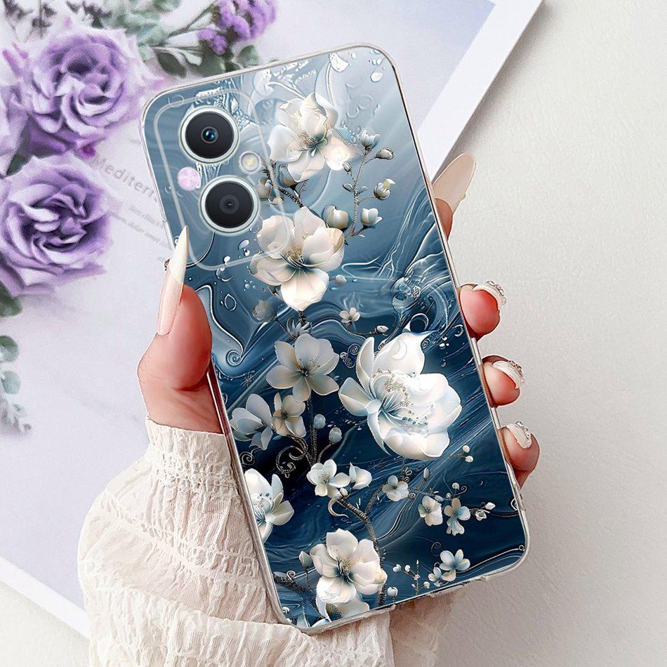 For OPPO Reno7 Z 5G / Reno8 Z 5G Elegant Floral Butterfly Phone Case For Oppo Reno 7Z 8Z 5G Soft Silicone TPU Cases