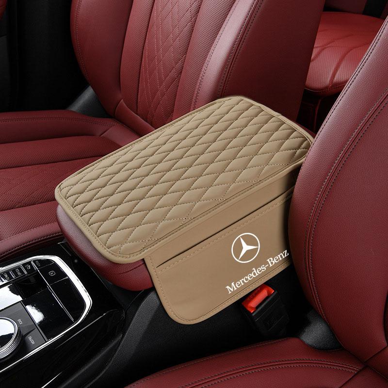 Leather Car Armrest Mat Tissue Boxes Height Pad Armrest Box For Mercedes Benz AMG W204 W203 W212 W211 W124 W210 GLC GLE E CLA GLA W205 W211 W213