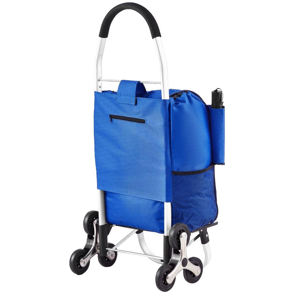 Stair Climbing Cart Foldable Shopping Cart 36L with 6 Wheels Storage Bag