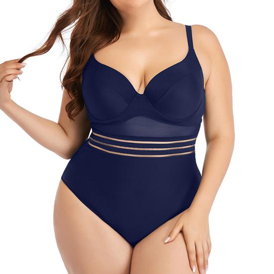 Swimwear Push Color Up Solid Onepiece Mesh Hollow Backless Women Swimsuit Beach