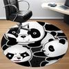 1 pièce Tapis Rond Famille Panda, Tapis d'Intérieur Convient Pour Bureau, Sous Chaises de Bureau Chambre à Coucher Salon Décoration Intérieure, Déco Chambre