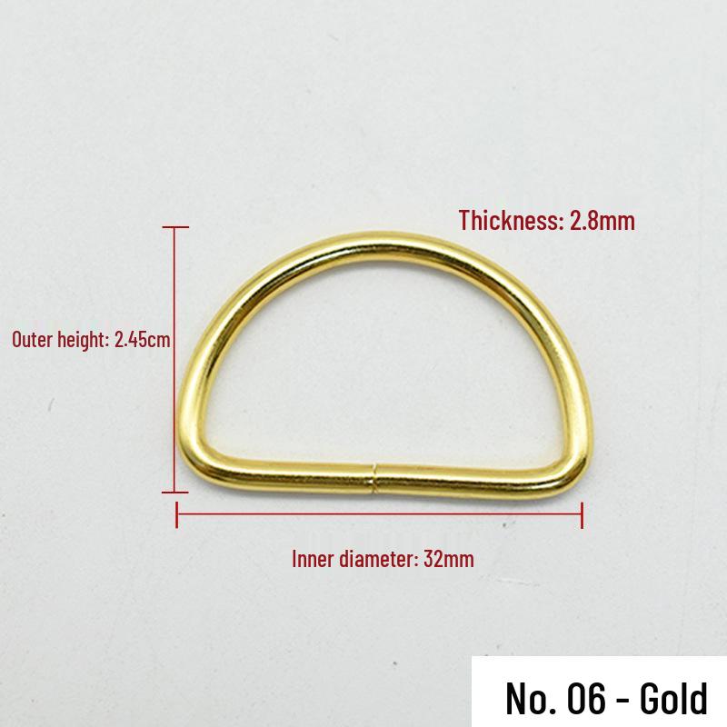 High-End Metal D-Ring Bag Accessories: Gold & Silver Thickened Chain Connector Buckle
