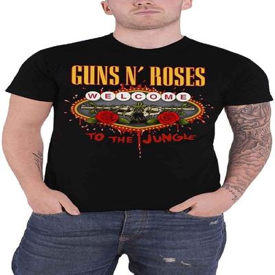 Guns N Roses Men's Welcome To The Jungle Slim Fit T-Shirt Large Black