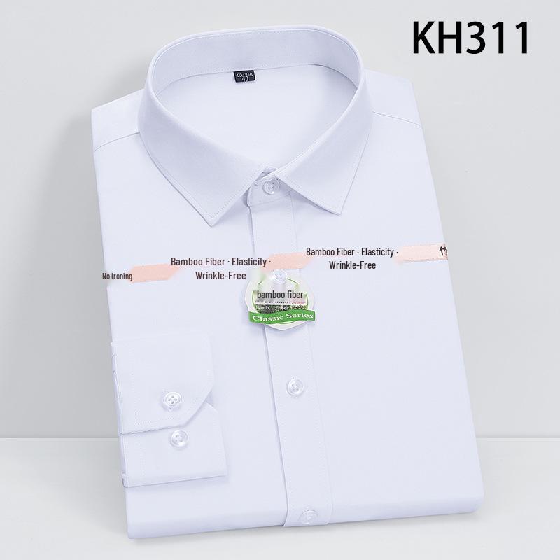 Men's Bamboo Fiber Four Seasons Long-Sleeve Business Shirt (No Pockets)