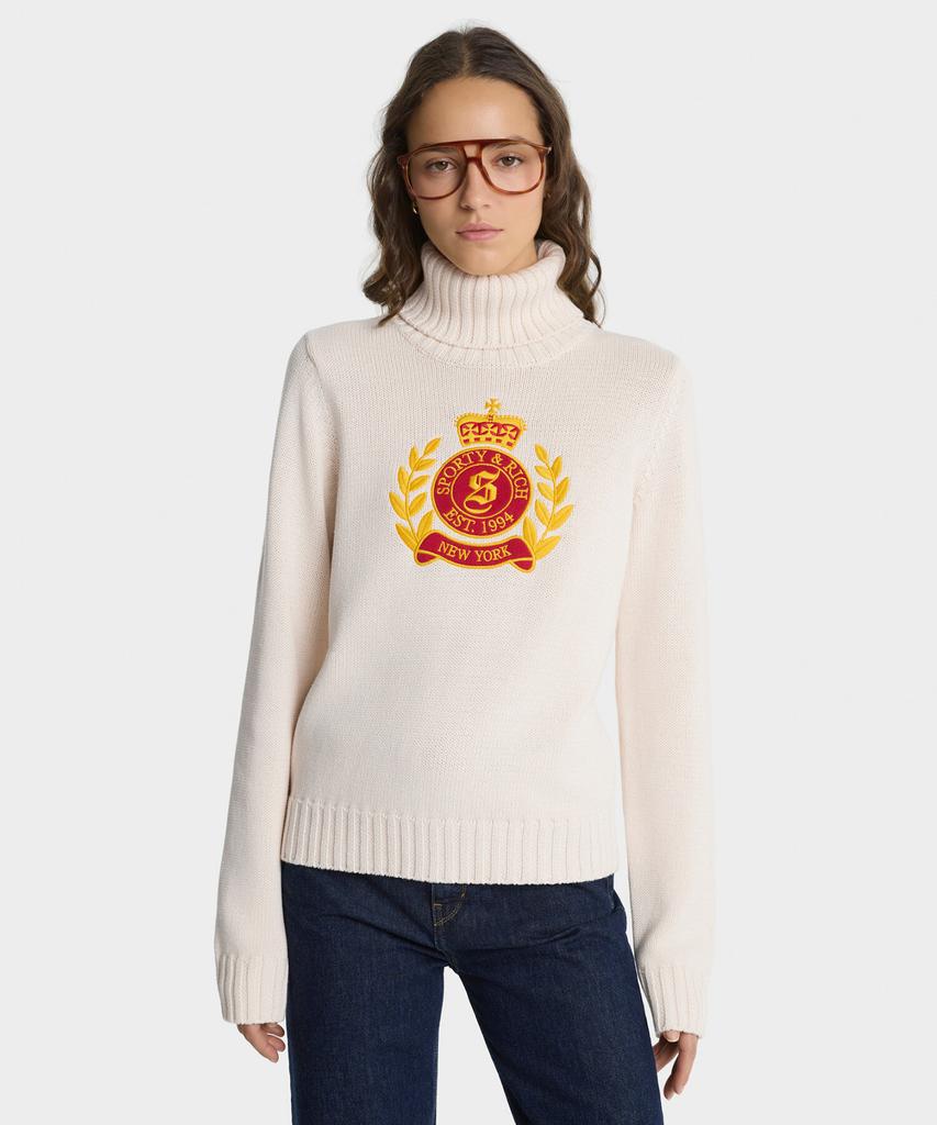 SPORTY&RICH Ny Crest Knit Turtleneck R256Awk003