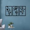Vorlaminierte Kiefernholz-Blumenwandkunst | Laserschnitt-Präzision | Für Heimdeko | Zum Verschenken (3er Set)