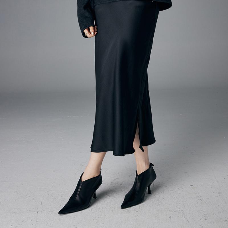 Fashion 2025 Women Kitten High Heel Ankle Boots Soft PU Leather Chelsea Botas Winter Shoes Ladies Office Dress Pointed Toe Botines Mujer