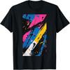 T-shirt z geometrycznym wzorem i plamami farby, sztuka abstrakcyjna