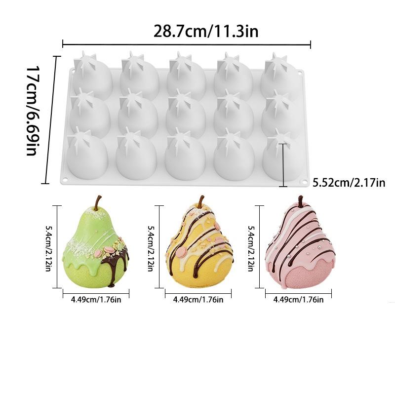Moule en Silicone Sans BPA Forme Mangue Poire pour Cuisson Sûre Desserts Mousse