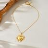 Gold Plated Sun Heart Pendant Snake Chain Necklace