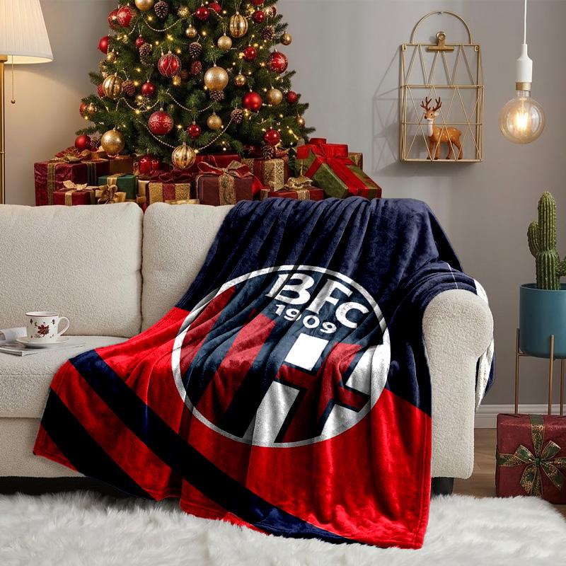 Voetbal Bologna Deken Lichtgewicht Ideaal Beddengoed Deken Perfect voor Reizen, Kamperen, Woonkamers, Kantoren, Banken, Fan Kerstcadeau