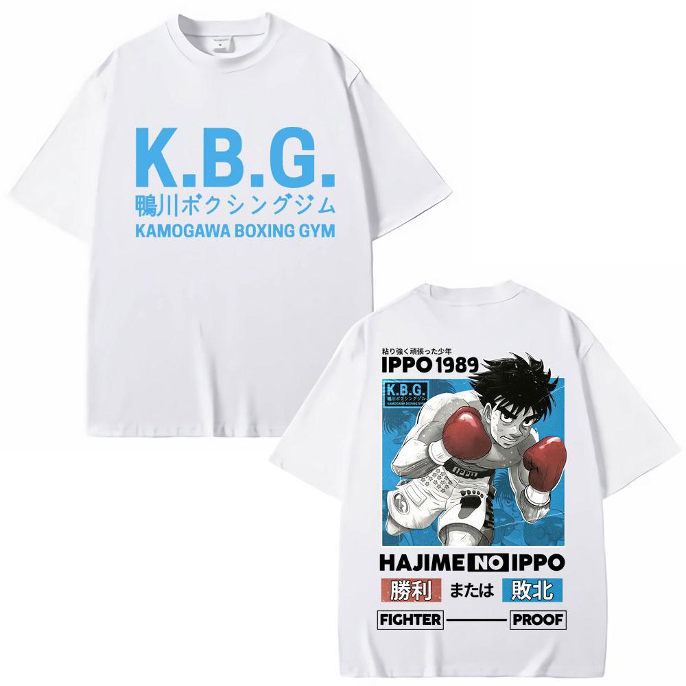 Anime Hajime No Ippo Graphic Tshirts Kamogawa Boxing Gym Harajuku Unisexga T Shirts Makunouchi Takamura KGB Loose Cotton T Shirt