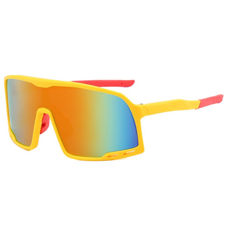 Trendige UV400 Outdoor Sportbrille Einteilige Große Rahmen Sonnenbrille Modische Radsport Sonnenbrillen Bunte Brillen