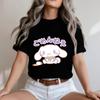 2026 Summer Cinnamoroll Wronged Apology Print Casual Cotton T Shirt for Women Comfort Fit Soft Breathable Daily Wear Top