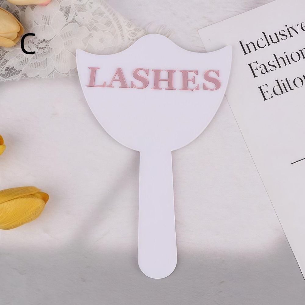 Handheld Eyelash Technician Photo Prop Acrylic Mirror Social Media Lash Beauty Mirror Lash Salon Soft PVC Eyelash Cards