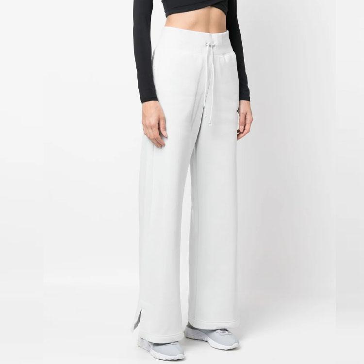 Nike High-Waist Slit Hem Wide-Leg Sports Pants With Embroidered Logo Women Bottoms Ice-Blue DQ5615-025