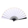 Silk Bamboo Folding Fan DIY Calligraphy Painting Men Women Hand Held Fan Summer Portable Cooling Fan Party
