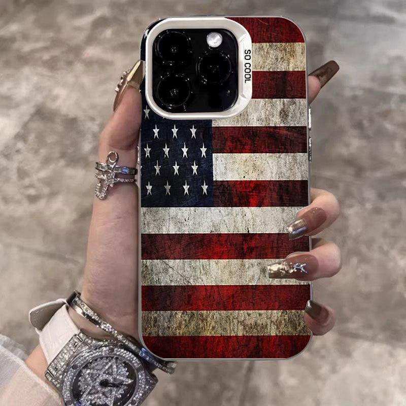 Coque de téléphone IMD Motif Drapeau Américain Pour iPhone 17 16 Pro Max 15 Plus 14 13 12 11 17Air 16E XS X XR Coque Rigide Anti-choc