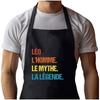 Kitchen Apron - Léo Myth Legend Vintage - Black - Durable Cotton - Breton Print