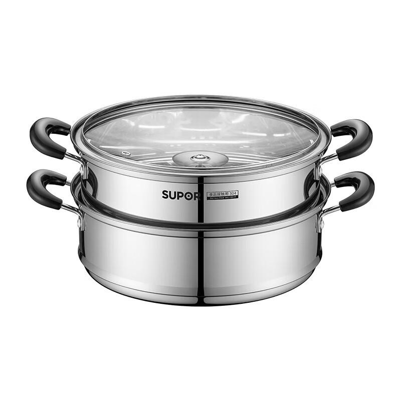Supor 304 Stainless Steel 2-Layer Steamer & Soup Pot
