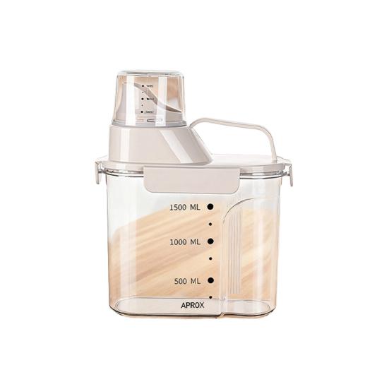 Rice Storage Container Airtight Cereal Dispenser with Pourable Spout And Measuring Cup Lid Plastic Pantry Kitchen Organization Bin for Dry Food Flour