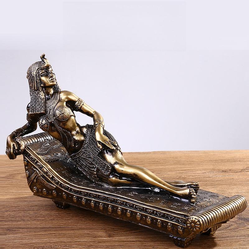 Egypt Pharaoh Cleopatra Statue Retro Mummy Sculpture Bar Shop Window Desktop Decoration Home Ornament Tourism Souvenir Gifts
