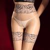 One Piece Contrast Color Lace Patchwork Pantyhose 3D Oil Shiny Thigh High Stockings Women Sexy Transparent Open Crotch Tights