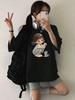 Women'S Soft Cartoon Print T-Shirt - Loose Fit, Short Sleeves, Round Neck, Lightweight And Breathable Summer Casual Top