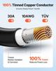 Prodlužovací kabel k solárnímu panelu, 19,81 m černý + 19,81 m červený, 10 AWG (6 mm²), Solární kabel s konektory samice a samec, IP67 Vodotěsný PV Pocínovaný