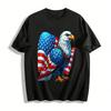 American Bald Eagle USA Flag Print Casual Short Sleeve T-Shirt Pure Cotton T-shirt