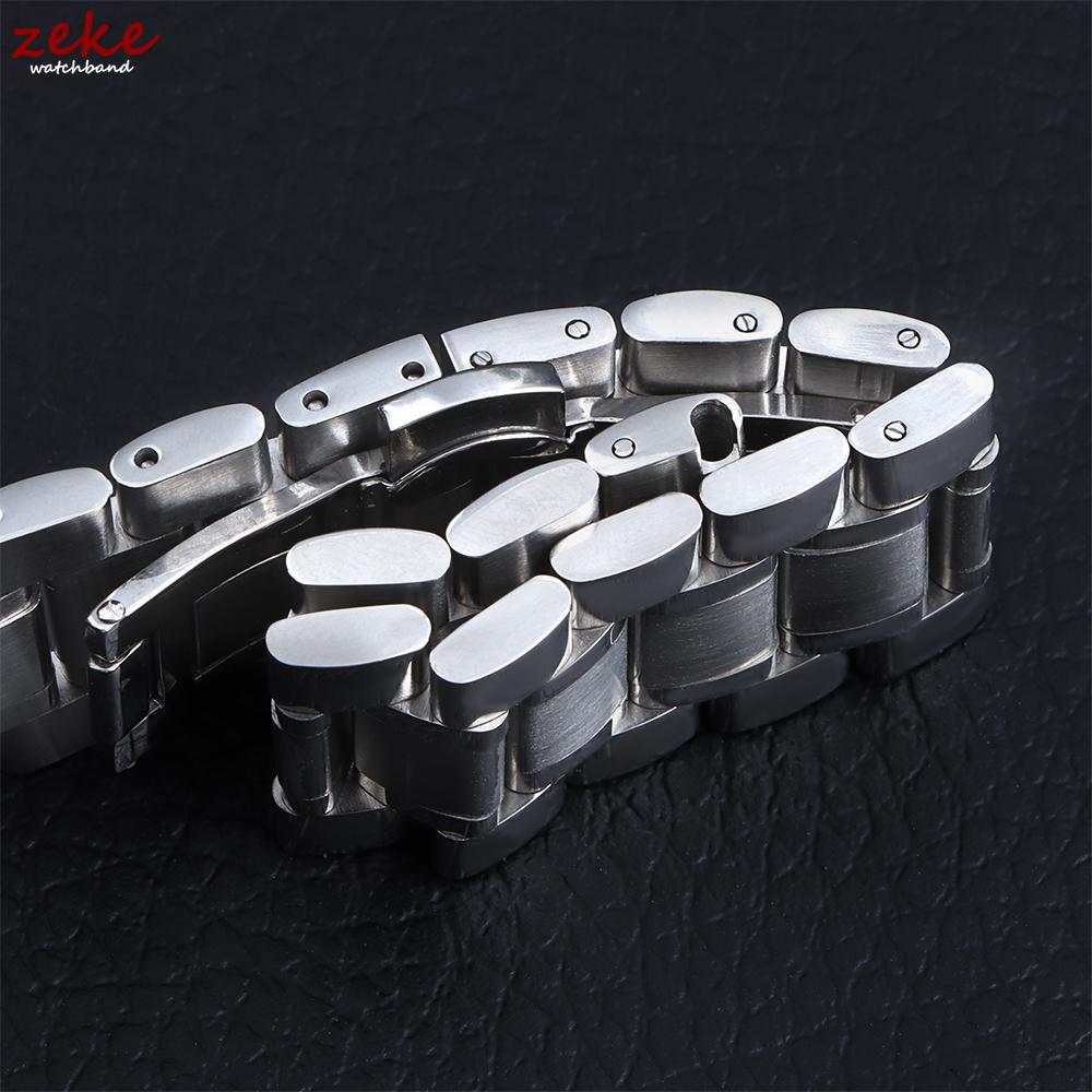 Curved End Solid Stainless Steel Watch Bracelet 12/14/16/18/19/20/21/22/24mm Bands for Tissot Butterfly Buckle Universal Straps