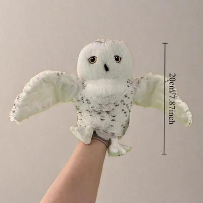 Peluche Hibou Marionnette à Doigt pour Histoire Mignonne Jouets Oiseau en Peluche Jouet Éducatif Interactif Heure du Coucher Poupée de Jeu Cadeau d'Anniversaire
