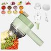 4In1 Handheld Electric Vegetable Cutter Set,Garlic Slicer,Vegetable Chopper,Onion Chopper Ginger Masher Machine Kitchen Tool