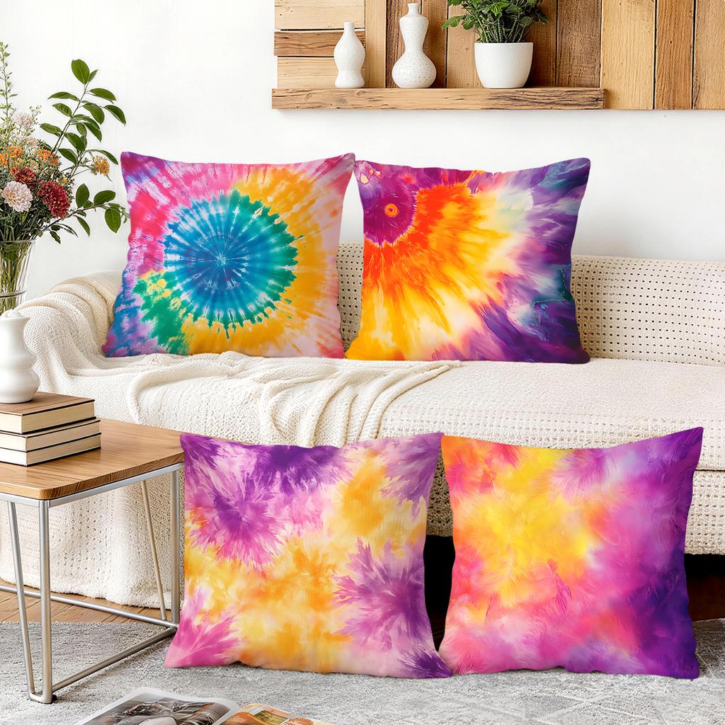 Tie Dye Pattern Cushions Pillowcase Polyester Cushion Cover Throw Pillow Pillowcover Home Car Sofa Decor