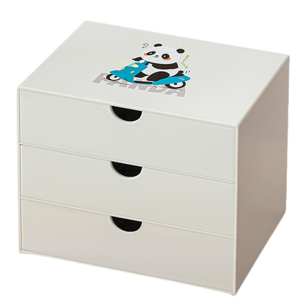Desk Organizer with Drawer Desktop Organizer Desk Storage Box Lovely Panda Drawer Box Stationery Supplies for Home