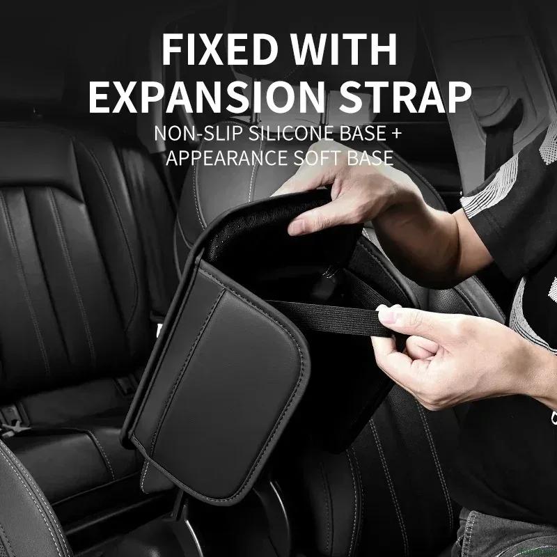 BEVX4 Car Styling Seat Armrest Box Protector Cushion Storage Box Cover Pad For Skoda Octavia Rapid Kodiaq Karoq Kamiq Superb Fabia