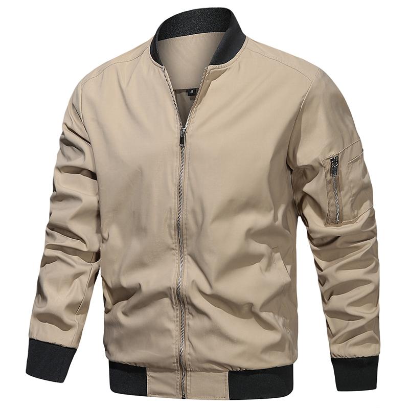 Men's Lightweight Bomber Jacket for Spring Autumn - Casual Flight Pilot Varsity Baseball Coat