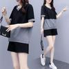 Trendy Plus-Size Short-Sleeve Set for Women - 2024 Spring/Summer Loose Slimming Two-Piece with Shorts
