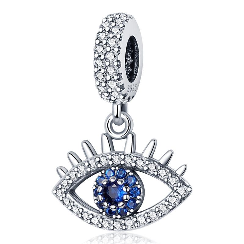 925 Silver Charms Beads Devil's Eye Fatima's Hand Cross Beads for DIY Bracelet Women Jewelry Gifts