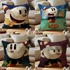 Cuphead Cushion Cover Anti-dustmite Pillowcase Invisible Zipper Silky Short Plush Sofa Cushion Cover