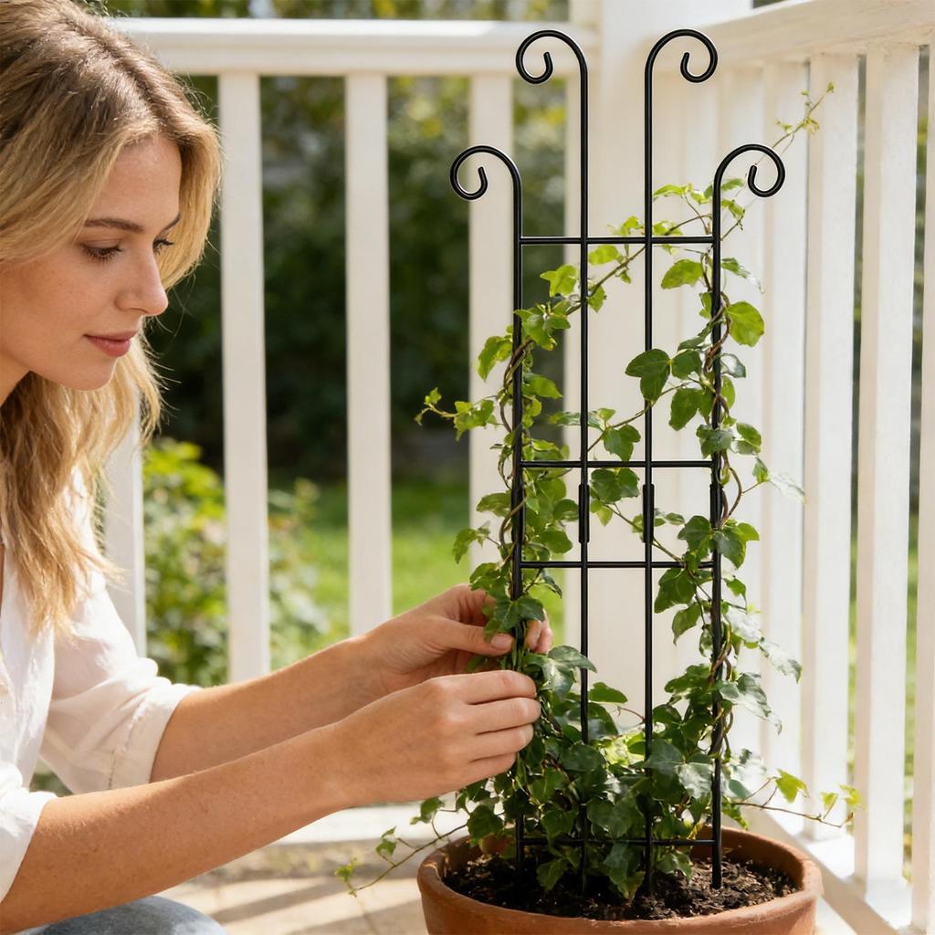 Garden Trellis Metal Vertical Growth Trellis For Plants Vine Support Stakes For Monstera Tomato Flowers Ivy Pots Garden Outdoor