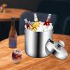 1300ml Ice Bucket Ice Cube Bucket Stainless Steel Ice Cube Container with Lid Built-in Ice Tong for Barbecues, Picnics, Parties