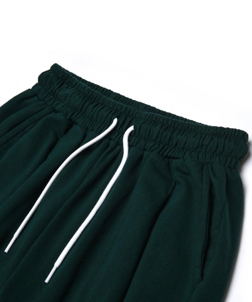 ANNOT Cutoff Wide Half Sweatpants Deep Green