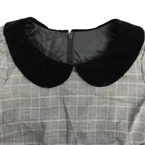 JILL STUART Kurzarmkleid Damen S Grau Glencheck(GEBRAUCHT)